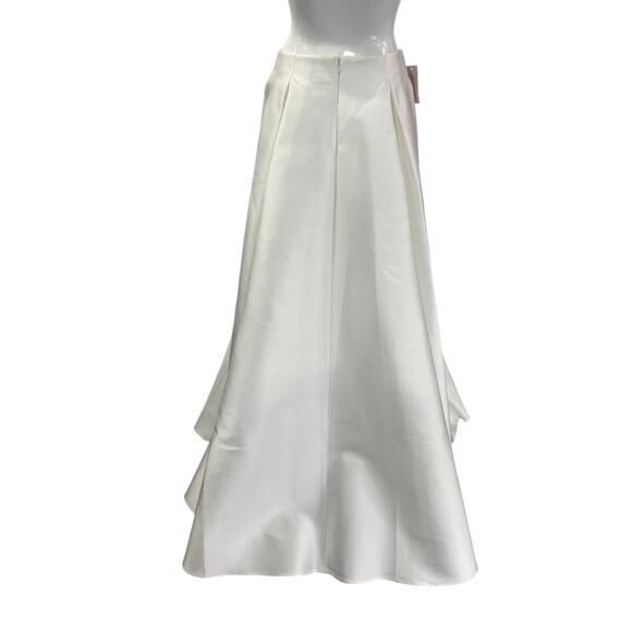 Sau Lee Satin Lucie Pleated Maxi Skirt White Women's Size 6 - Picture 7 of 11